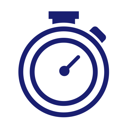 Speed represented by stopwatch icon.