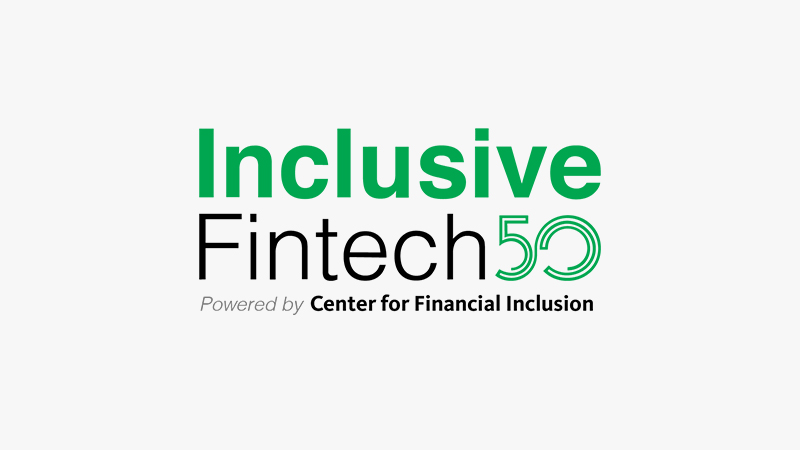 Inclusive Fintech 50 logo with byline phrase "Powered by Center for Financial Inclusion".