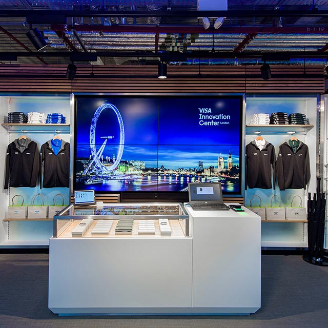 Visa London Innovation Center retail space showcasing multiple solutions for the payment ecosystem.