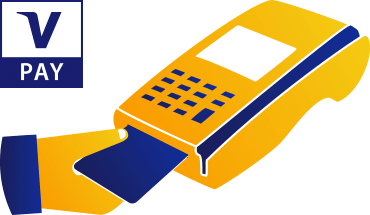 paying restaurant bill with Visa credit card