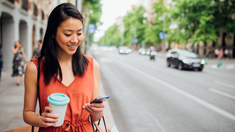 woman on a phone